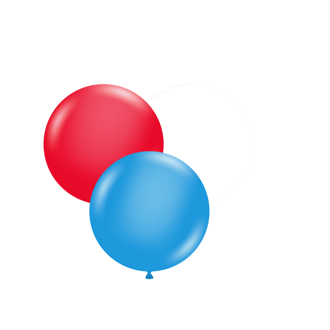 17" Latex Balloons #00 Tuf-Tex® Red/White/Blue Assorted: 50 Count 